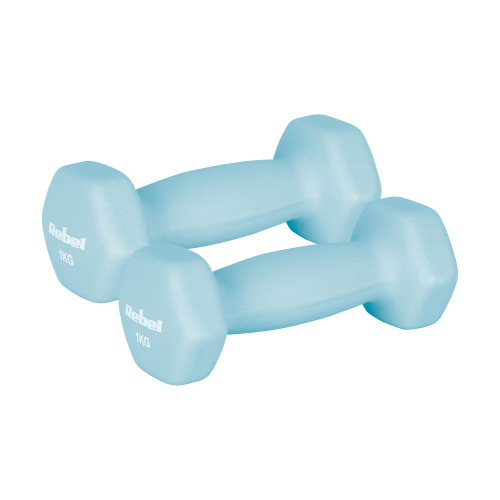 Ketaus neopreno hanteliai HEX 2x1kg, REBEL ACTIVE Ketaus neopreno hanteliai HEX 2x1kg, REBEL ACTIVE