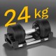 Cast iron adjustable automatic dumbbell 24 kg, 1 kg increments, REBEL ACTIVE Cast iron adjustable automatic dumbbell 24 kg, 1 kg increments, REBEL ACTIVE