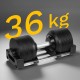 Cast iron adjustable automatic dumbbell 36 kg, 1 kg increments, REBEL ACTIVE Cast iron adjustable automatic dumbbell 36 kg, 1 kg increments, REBEL ACTIVE