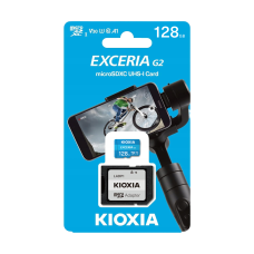 Kioxia 128GB UHS-I U1 microSD memory card with adapter