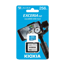 Kioxia 256GB UHS-I U1 microSD memory card with adapter