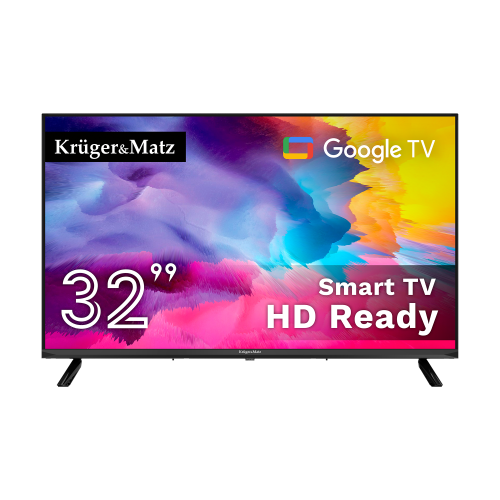 Kruger&Matz 32 colių HD Google TV 5.0 televizorius, DVB-T2/S2/T/C H.265 HEVC Kruger&Matz 32 colių HD Google TV 5.0 televizorius, DVB-T2/S2/T/C H.265 HEVC
