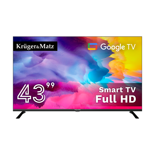 Kruger&Matz 43 colių FHD Google televizorius, DVB-T2/S2/T/C H.265 HEVC Kruger&Matz 43 colių FHD Google televizorius, DVB-T2/S2/T/C H.265 HEVC
