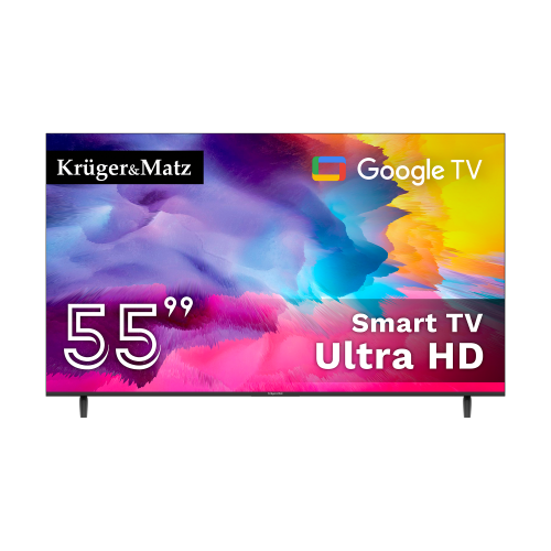 Kruger&Matz 55 colių UHD Google TV 5.0 DVB-T2/T/C H.265 HEVC televizorius Kruger&Matz 55 colių UHD Google TV 5.0 DVB-T2/T/C H.265 HEVC televizorius