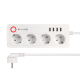 Kruger&Matz maitinimo lizdas, 4 vokiško tipo lizdai ir 4xUSB 2100 mA, Connect P6 Tuya