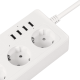 Kruger&Matz maitinimo lizdas, 4 vokiško tipo lizdai ir 4xUSB 2100 mA, Connect P6 Tuya