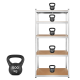 Metal storage shelf 180x90x40 silver Rebel Metal storage shelf 180x90x40 silver Rebel