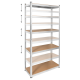 Metal storage shelf 180x90x40 silver Rebel Metal storage shelf 180x90x40 silver Rebel