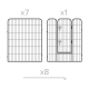 Modular dog kennel, steel enclosure, size XL, 8 panels 80x100 cm, REBEL ANIMALS Modular dog kennel, steel enclosure, size XL, 8 panels 80x100 cm, REBEL ANIMALS