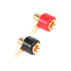 Paauksuotas plastikinis bananų tvirtinimo lizdas (juodas/raudonas) Cabletech