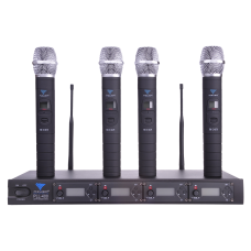 PLL-400 UHF mikrofonas 4 kanalai (4 delniniai mikrofonai)