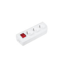 Extension socket x 3 with grounding and switch white GN-30W