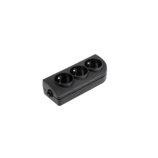 Prailginimo lizdas x 3 su įžeminimu juodas GN-30-2