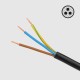 Extension cord 3 sockets 1.5m French type without switch (3x1.0mm) Rebel black