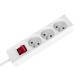 Extension cord 3 sockets 2m French type with switch (3x1.5mm) Rebel white Extension cord 3 sockets 2m French type with switch (3x1.5mm) Rebel white