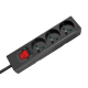 Extension cord 3 sockets 2m French type with switch (3x1.5mm) Rebel black Extension cord 3 sockets 2m French type with switch (3x1.5mm) Rebel black