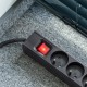 Extension cord 3 sockets 2m French type with switch (3x1.5mm) Rebel black Extension cord 3 sockets 2m French type with switch (3x1.5mm) Rebel black