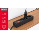 Extension cord 3 sockets 2m French type with switch (3x1.5mm) Rebel black Extension cord 3 sockets 2m French type with switch (3x1.5mm) Rebel black