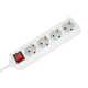 Extension cord 4 sockets 1.5m German type with switch (3x1.0mm) Rebel white