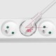 Extension cord 4 sockets 3m French type without switch (3x1.5mm) Rebel white