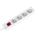 Extension cord 4 sockets 3m French type with switch (3x1.5mm) Rebel white