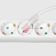 Extension cord 4 sockets 5m German type with switch (3x1.5mm) Rebel white