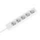 Extension cord 5 sockets 2m French type without switch (3x1.5mm) Rebel white