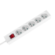 Extension cord 5 sockets 3m French type with switch (3x1.5mm) Rebel white