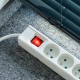 Extension cord 5 sockets 3m French type with switch (3x1.5mm) Rebel white