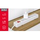 Extension cord 5 sockets 3m French type with switch (3x1.5mm) Rebel white