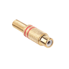 RCA socket gold 2 strips for cable red