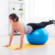 Rehabilitation gymnastics ball 75 cm with hand pump, blue, REBEL ACTIVE