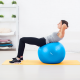 Rehabilitation gymnastics ball 75 cm with hand pump, blue, REBEL ACTIVE