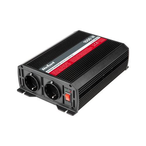 REBEL 24V/230V 1000W keitiklis 2 F tipo lizdai: vokiškas REBEL 24V/230V 1000W keitiklis 2 F tipo lizdai: vokiškas