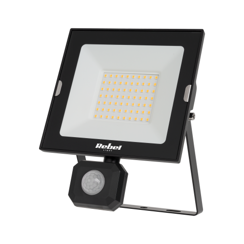 Rebel 50W LED floodlight with motion and twilight sensor, 6500K Rebel 50W LED floodlight with motion and twilight sensor, 6500K