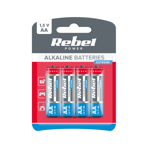 REBEL EXTREME LR06 alkaline batteries 4 pcs/bl REBEL EXTREME LR06 alkaline batteries 4 pcs/bl