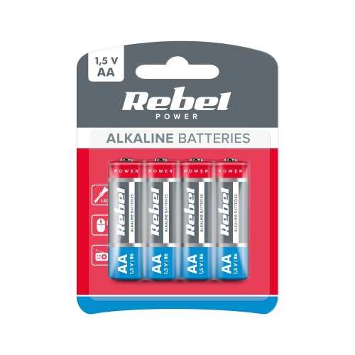 REBEL LR6 alkaline batteries 4 pcs/box REBEL LR6 alkaline batteries 4 pcs/box