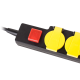 Rebel garden extension cord with switch, 3m 5 sockets (IP 44). Rebel garden extension cord with switch, 3m 5 sockets (IP 44).