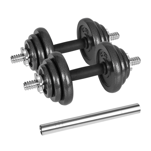 Adjustable cast iron dumbbells in a case with a bar, set 20kg REBEL ACTIVE Adjustable cast iron dumbbells in a case with a bar, set 20kg REBEL ACTIVE