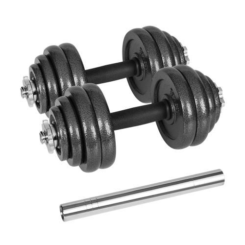 Reguliuojamo svorio ketaus hanteliai dėkle su štanga, komplektas 30 kg REBEL ACTIVE Reguliuojamo svorio ketaus hanteliai dėkle su štanga, komplektas 30 kg REBEL ACTIVE