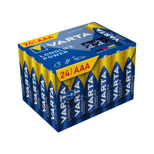 Šarminės baterijos VARTA LR03 Longlife Power Cube pakuotė, 24 vnt./dėžutė Šarminės baterijos VARTA LR03 Longlife Power Cube pakuotė, 24 vnt./dėžutė