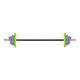 Folding barbell with bituminous weight, bar 140cm, training set 20kg, REBEL ACTIVE