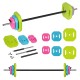 Folding barbell with bituminous weight, bar 140cm, training set 20kg, REBEL ACTIVE
