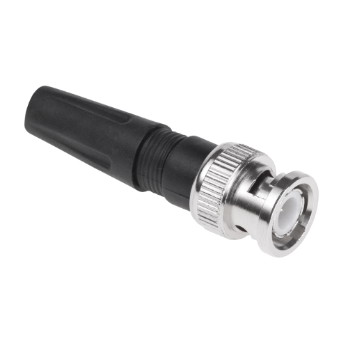 Susuktas BNC kištukas su įtempimo sumažinimu Susuktas BNC kištukas su įtempimo sumažinimu