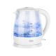 TEESA electric kettle, glass, 1650 W, white, 1 L