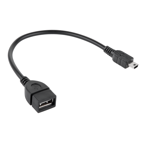USB A lizdas - mini USB kištukas 20 cm OTG laidas USB A lizdas - mini USB kištukas 20 cm OTG laidas