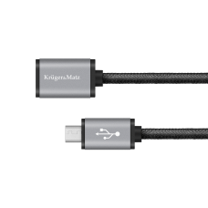 USB cable - micro USB socket-plug 0.2 m Kruger&Matz