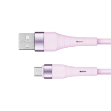 USB - microUSB kabelis 1 m silikoninis rožinis Kruger&Matz Basic
