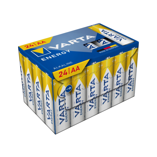 VARTA LR06 Energy Cube šarminių baterijų pakuotė, 24 vnt, dėžutėje VARTA LR06 Energy Cube šarminių baterijų pakuotė, 24 vnt, dėžutėje