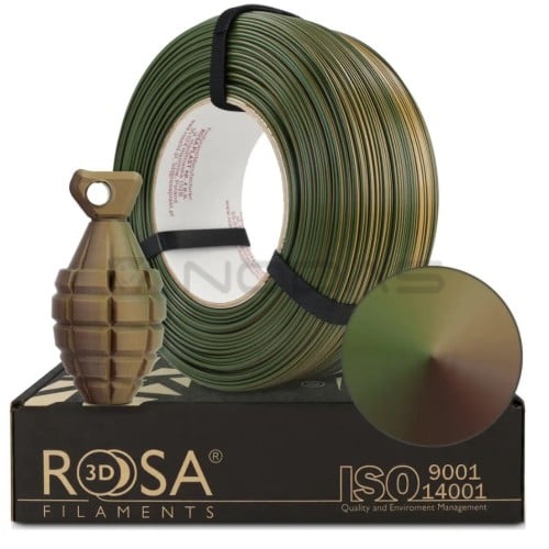 3D plastikas PET-G Magic Army (Green-Beige-Bronze) 1kg refill Rosa3D  3D plastikas PET-G Magic Army (Green-Beige-Bronze) 1kg refill Rosa3D